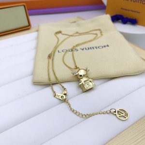 2 cartoon figure pendant necklace gold tone for women 2799
