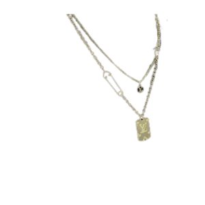 11 big tag lv necklace gold tone for women 2799