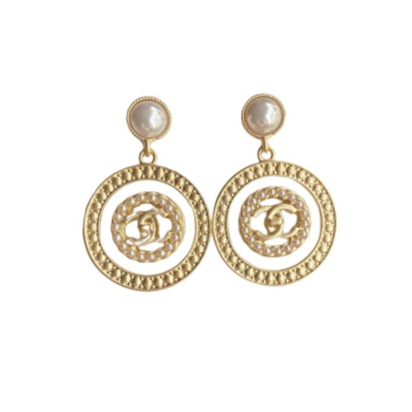 4 concentric circles earrings gold tone for women 2799