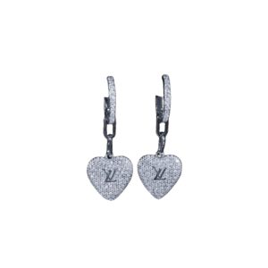 4-Engraving Lv Signature Twinkle Earrings Silver Tone For Women   2799