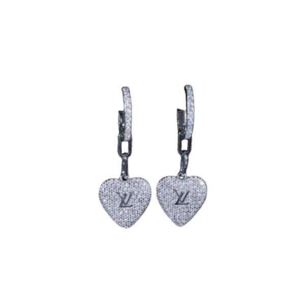 4 engraving lv signature twinkle earrings silver tone for women 2799