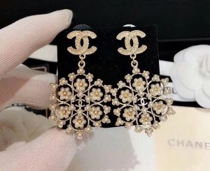 snowflakes earrings gold tone for women 2799