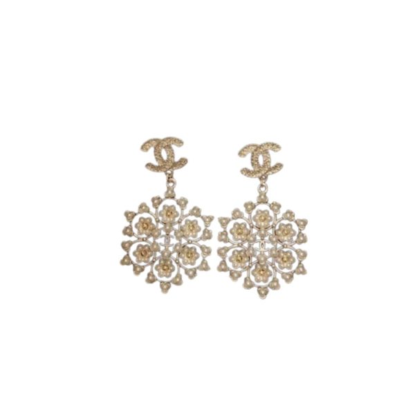 4 snowflakes earrings gold tone for women 2799