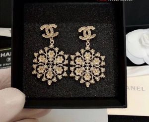 5 snowflakes earrings gold tone for women 2799