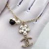 white camellia necklace gold tone for women 2799