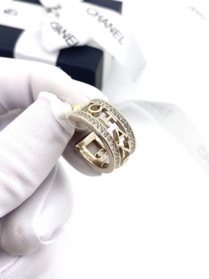 engraving the letter chanel earrings gold tone for women 2799