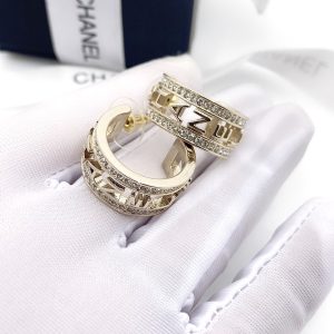 2 engraving the letter chanel earrings gold tone for women 2799