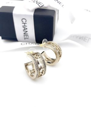 9 engraving the letter chanel earrings gold tone for women 2799