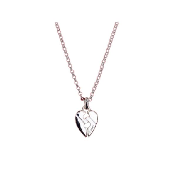 4 broken heart necklace silver tone for women 2799