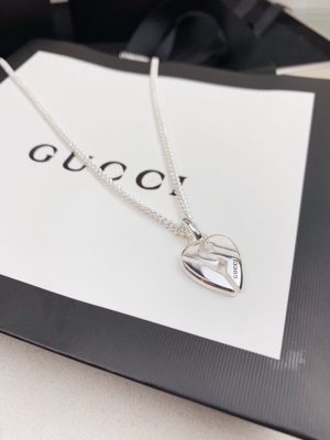 6 broken heart necklace silver tone for women 2799