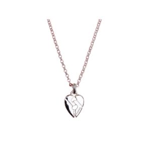 4 broken heart necklace silver tone for women 2799 1