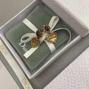 3-Engraved Jadior Heart Earrings Gold Tone For Women   2799