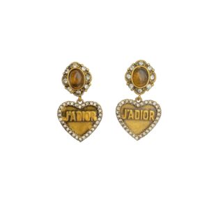 4-Engraved Jadior Heart Earrings Gold Tone For Women   2799