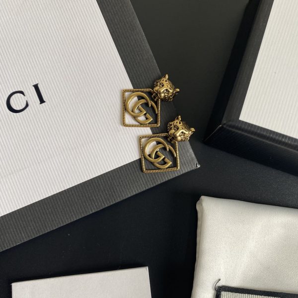 1 leopard rhombus earrings gold tone for women 2799