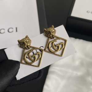 5 leopard rhombus earrings gold tone for women 2799