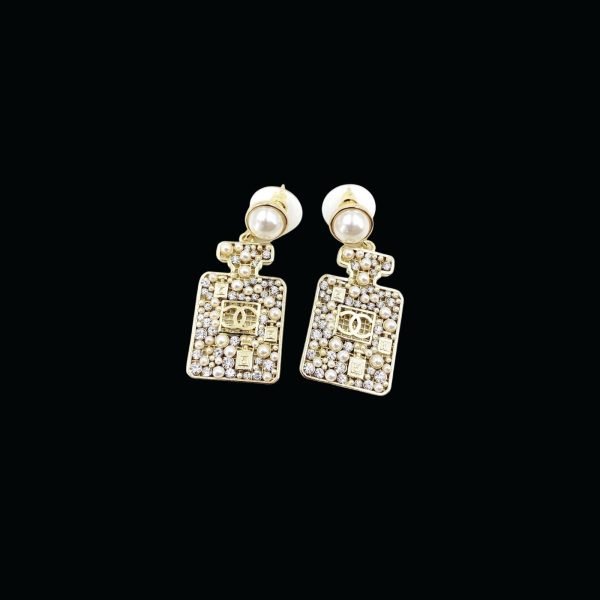 3 perfume bottle earrings gold tone for women 2799