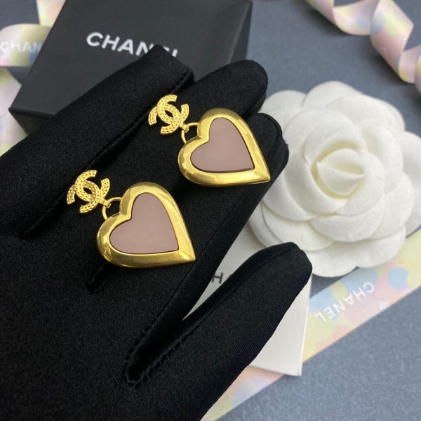 5 yellow thick border heart earrings gold tone for women 2799