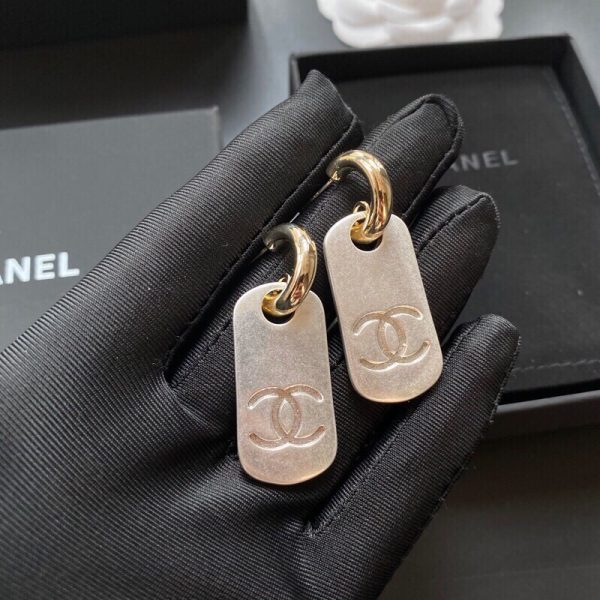 1 dangling big tag earrings gold tone for women 2799