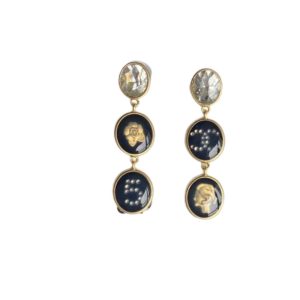 4 printed many details earrings gold tone for women 2799
