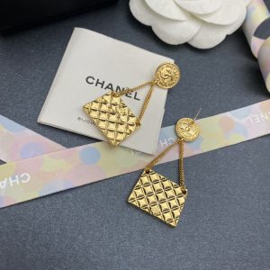 engraved douple c handbag earrings gold tone for women 2799