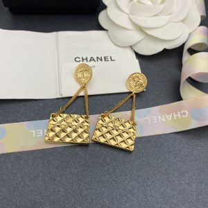 2-Engraved Douple C Handbag Earrings Gold Tone For Women   2799