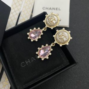 purple oval stone earrings gold tone for women 2799