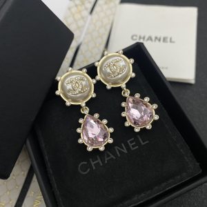 2-Purple Oval Stone Earrings Gold Tone For Women   2799