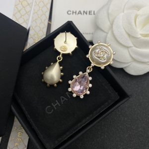 6 purple oval stone earrings gold tone for women 2799 1