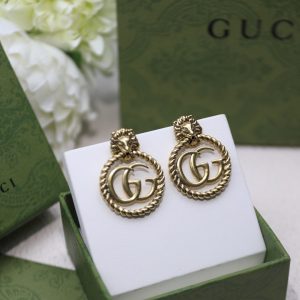 3 lion head earrings gold tone for women 2799