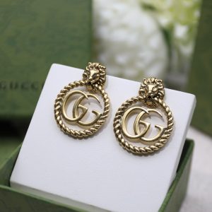 8 lion head earrings gold tone for women 2799