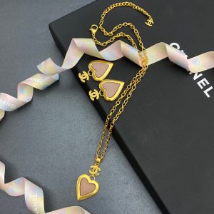 yellow thick bheels heart necklace gold tone for women 2799