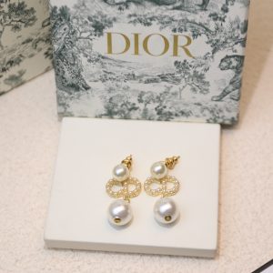 dior tribales pearl earrings gold tone for women 2799