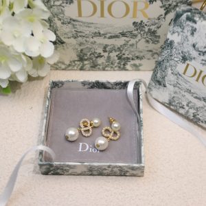 3-Dior Tribales Pearl Earrings Gold Tone For Women   2799