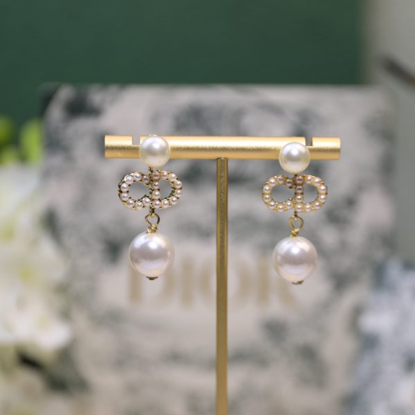 6 dior tribales pearl earrings gold tone for women 2799
