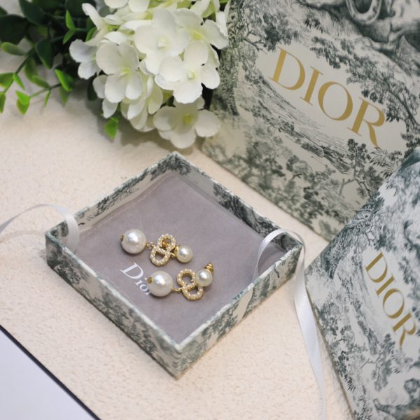 14 dior tribales pearl earrings gold tone for women 2799
