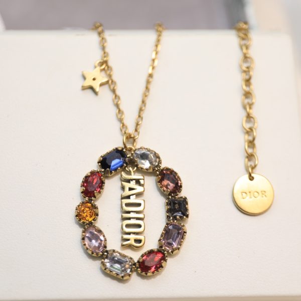 8 colorful twinkle stones pendant necklace gold tone for women 2799