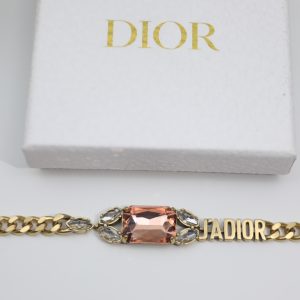 10 big rectangle twinkle stone chain bracelet gold tone for women 2799