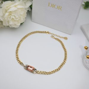 1 big rectangle twinkle stone chain necklace gold tone for women 2799