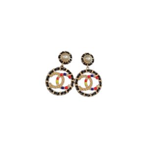 10 black border earrings gold tone for women 2799