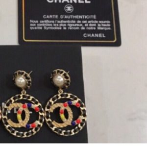 11 black border earrings gold tone for women 2799