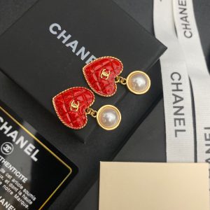 1 senorita red heart earrings gold tone for women 2799