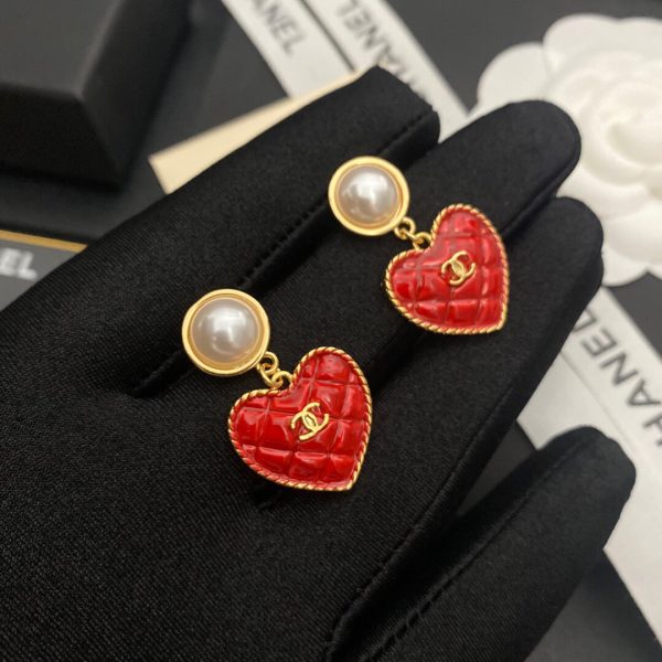 3 senorita red heart earrings gold tone for women 2799