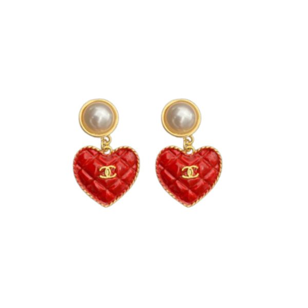 4 senorita red heart earrings gold tone for women 2799