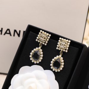 2 black twinkle stone earrings gold tone for women 2799