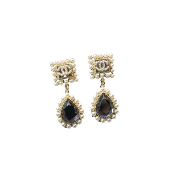 4 black twinkle stone earrings gold tone for women 2799