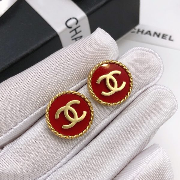1 double c round earrings red for women 2799