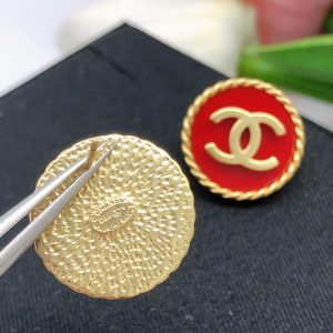 6 double c round earrings red for women 2799