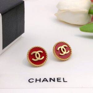 14 double c round earrings red for women 2799