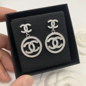 1 round double c earrings silver for women 2799