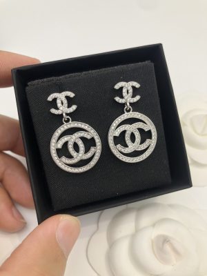 1 round double c earrings silver for women 2799